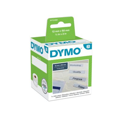 Dymo LabelWriter - Ruban d'étiquettes auto-adhésives - 1 rouleau de 220 étiquettes (50 x 12 mm) - fond blanc écriture noire