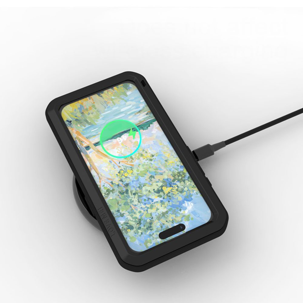 iPhone 16 Pro Silikon Metall Outdoor Case   Panzerfolie - Schwarz