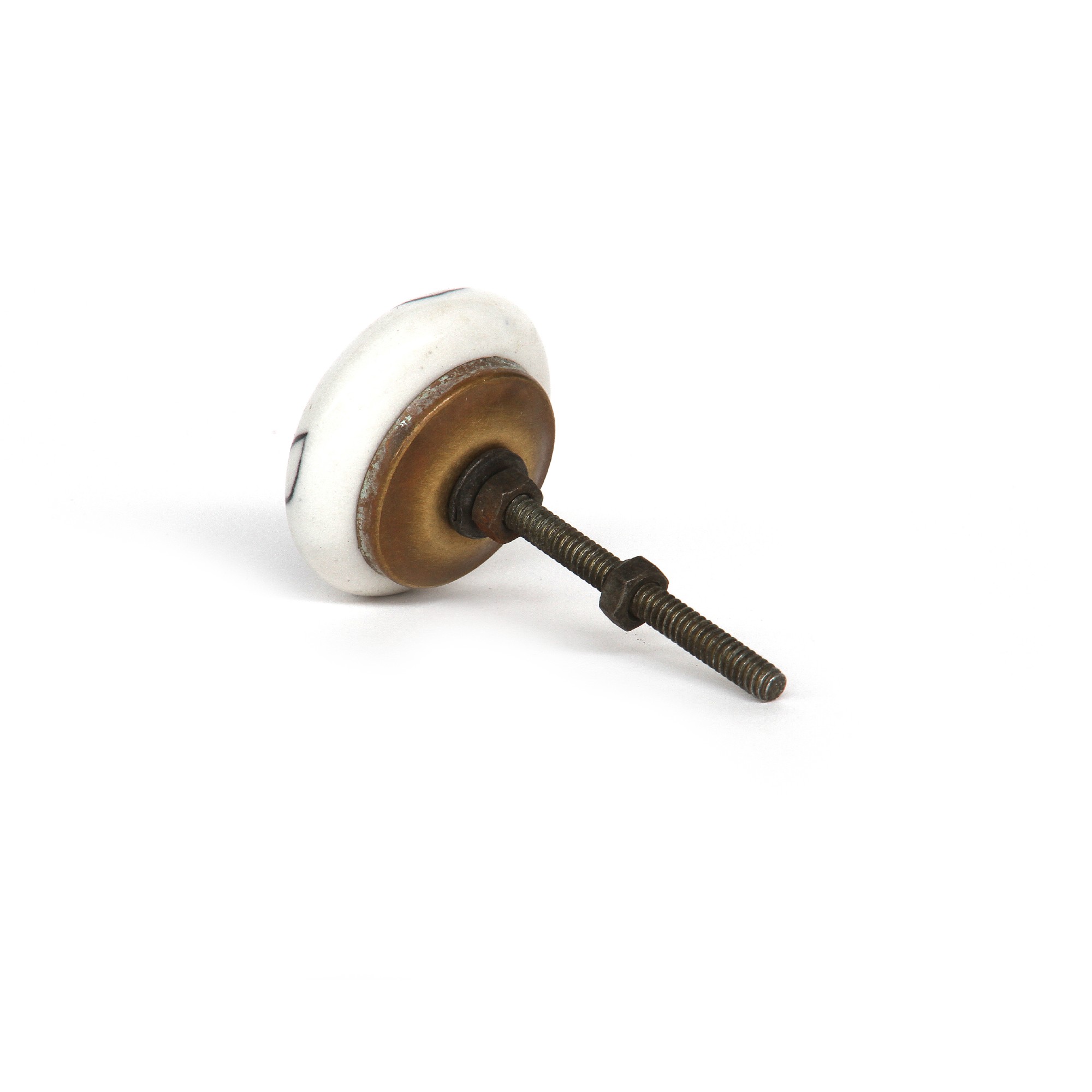 Keramik-Knauf rund, weiß/mint, Ø 3,7 cm, L 2,7 cm günstig bestellen