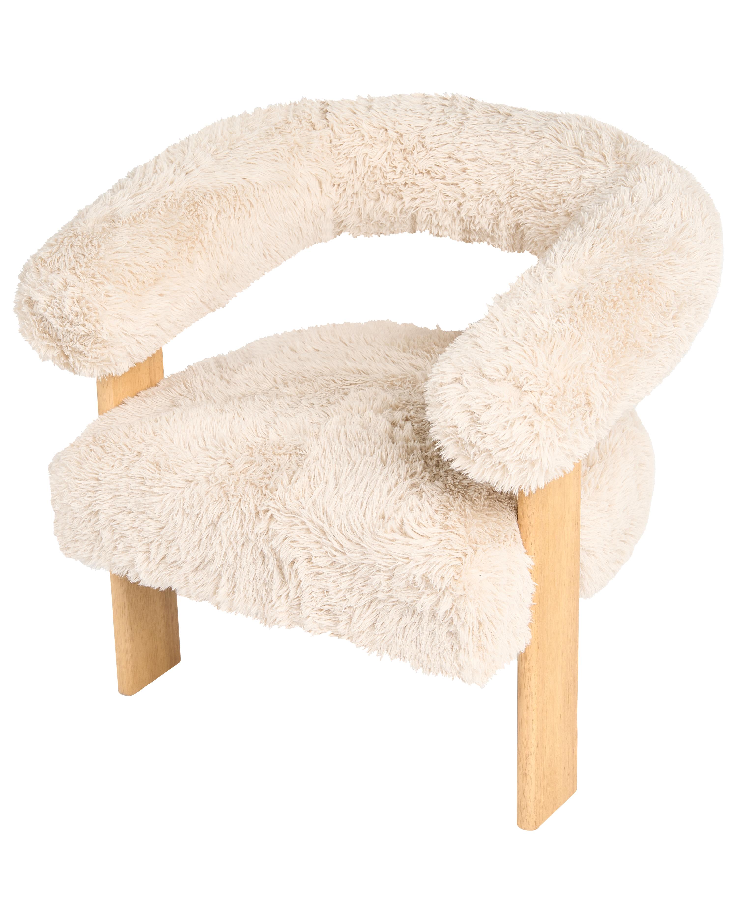 Fauteuil ILBRO Nepbont Gebroken wit/lichtbruin