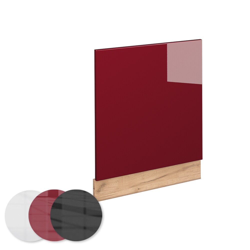 Vicco Geschirrspülerblende Küchenschrank Küchenmöbel Fame-Line Eiche Rot Bordeaux modern 60 cm Küche Einbauküche Geschirrspüler Blende Küchenzeile Hochglanz