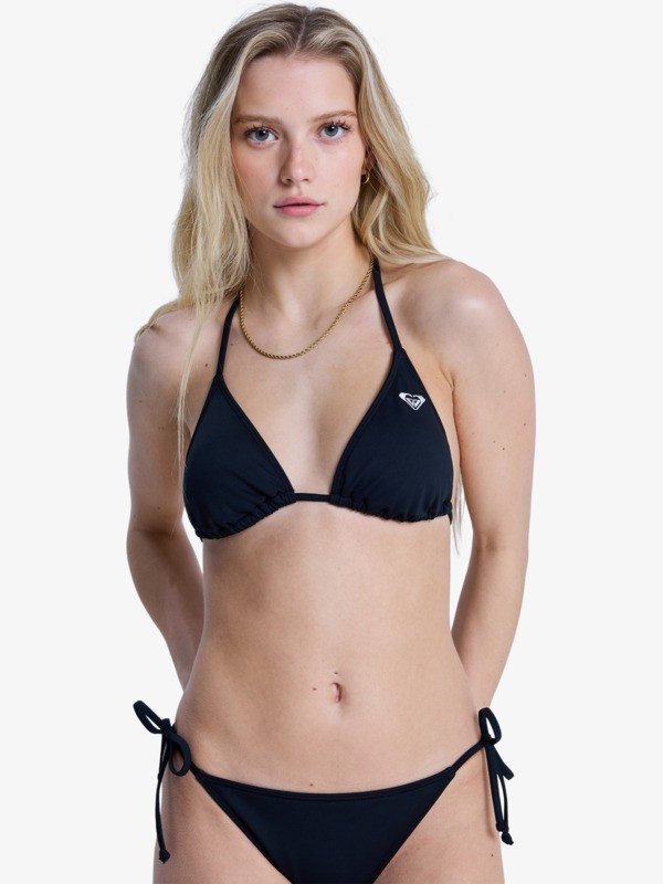Solid Essentials Tiki Tri Haut de bikini triangle Noir Femme