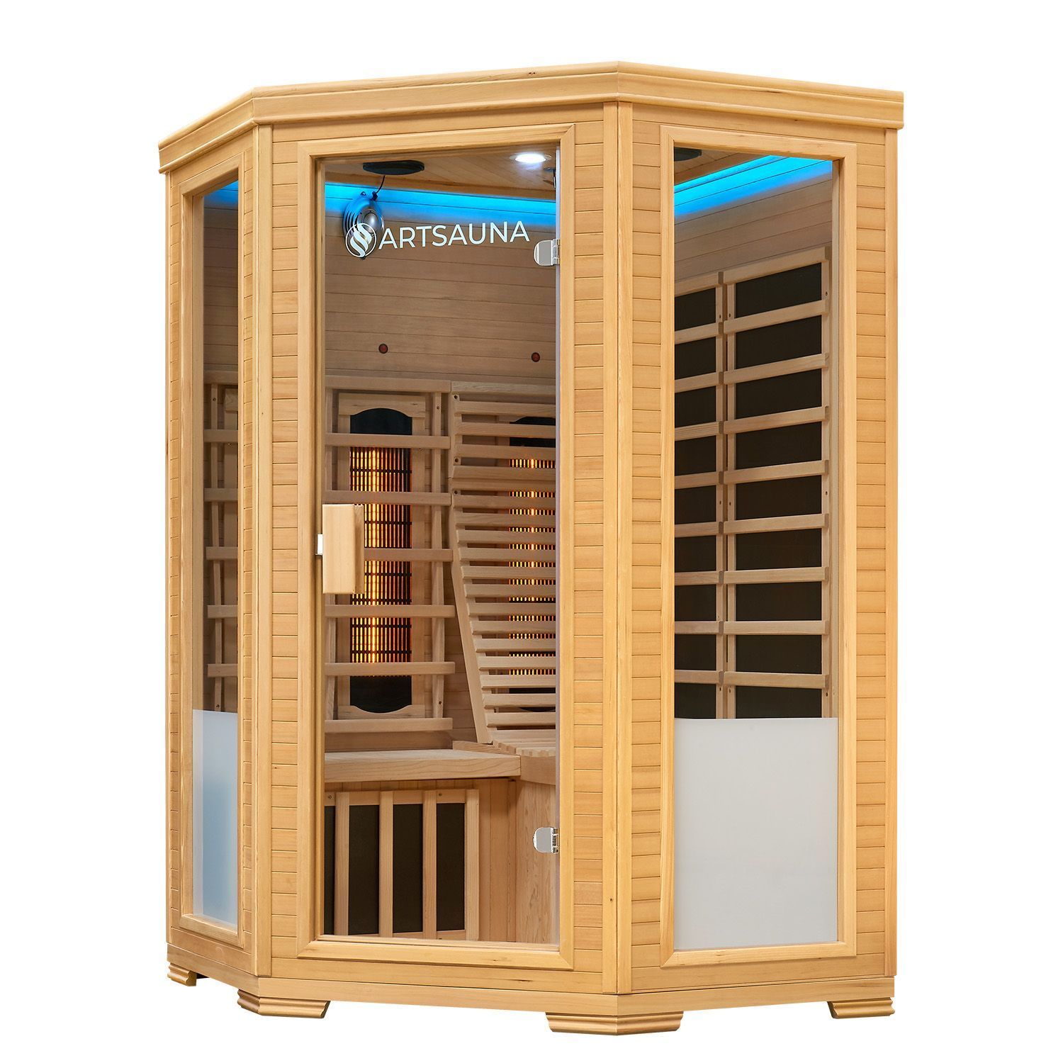 Artsauna Infrarotkabine Aalborg mit Dual-Technologie | 2 Personen Wärmekabine aus Hemlock Holz
