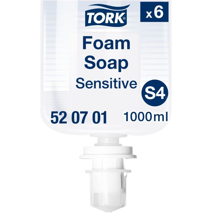 Tork 520701 6st S4 extra milde schuimzeep allergievriendelijk en geurvrij S4 6x1000 ml (520701)
