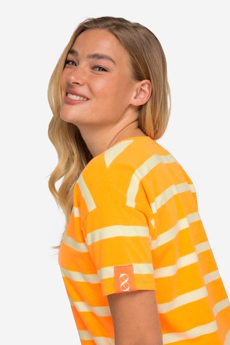 T-Shirt, oversized, Ringel, Rundhals, OEKO-TEX