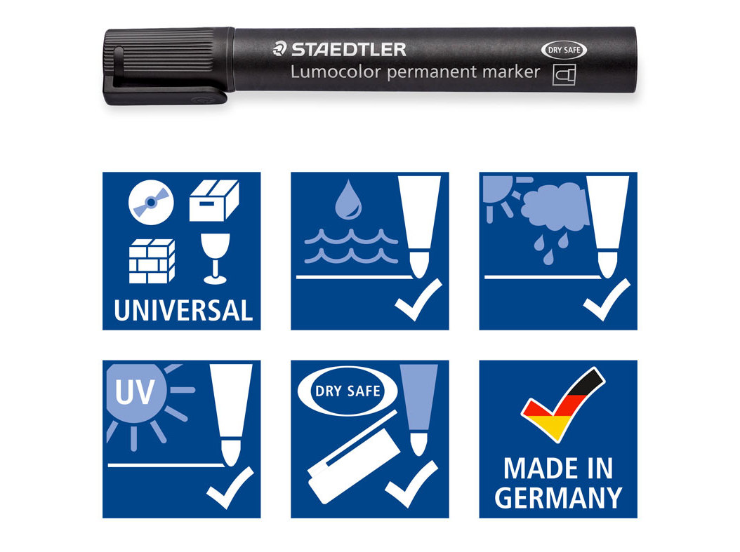 MARCADOR PERMANENTE LUMOCOLOR STAEDTLER PRETO