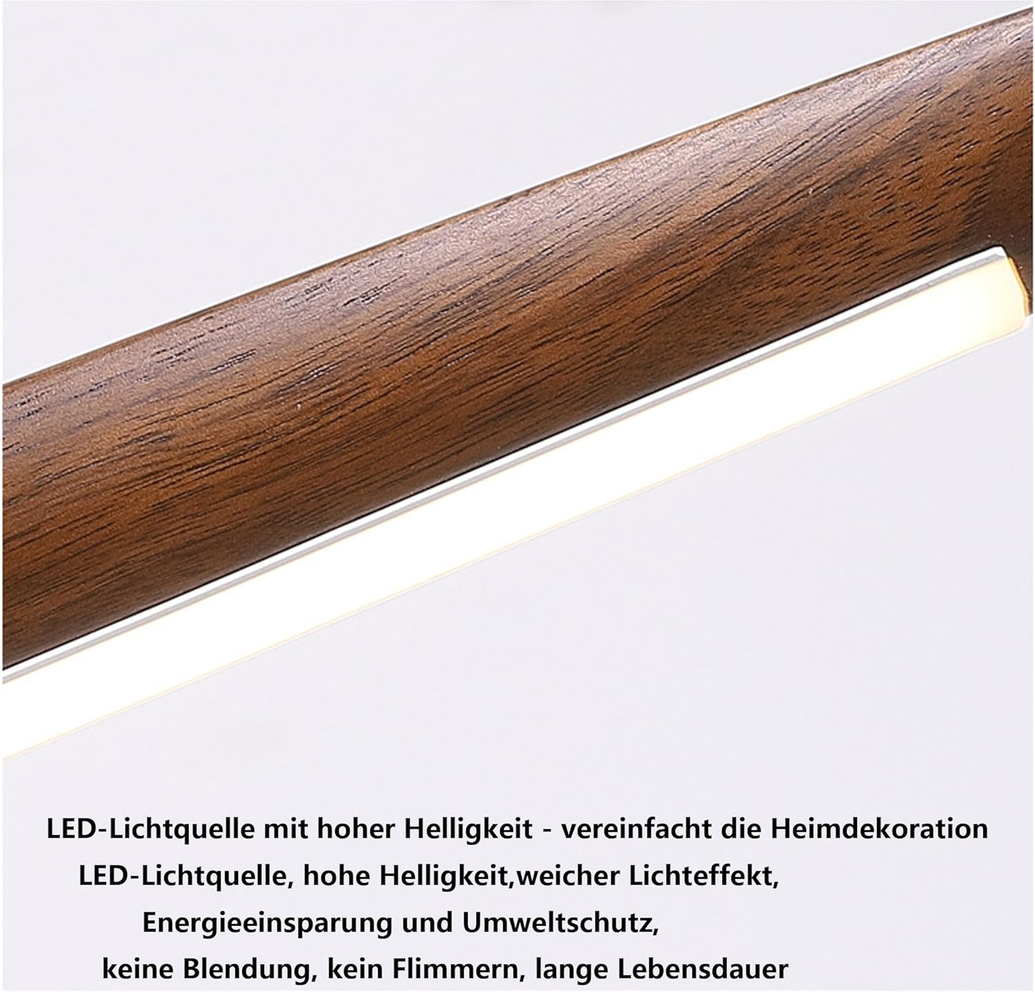 Led Pendelleuchten Esstisch Walnuss Lineare Hängelampe Dimmbar Mit Fernbedienung Esszimmerlampe Holz Pendelleuchte Höhenverstellbar Holzlampe Für Esszimmer Küche esstischlampe hängend (Walnuss, 120CM)