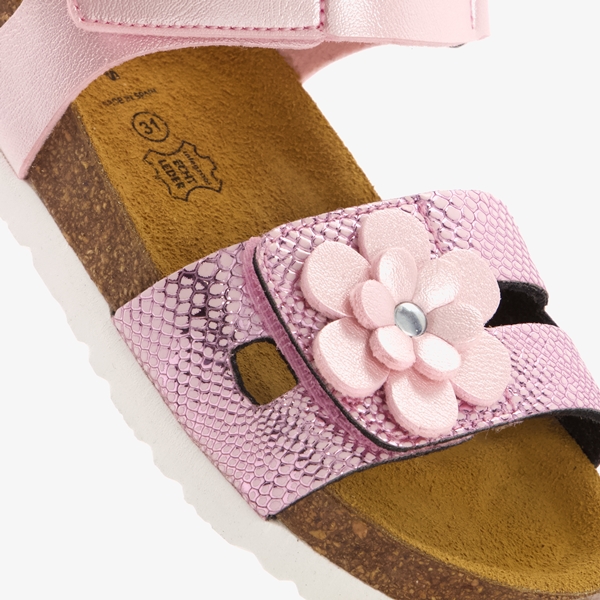 Hush Puppies meisjes bio sandalen roze met bloem