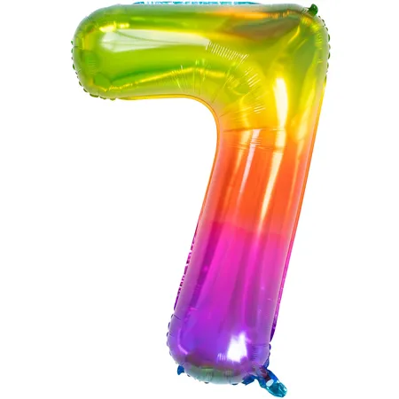 Folat Folienballon Zahl 7 Yummy Gummy Rainbow - 81 cm