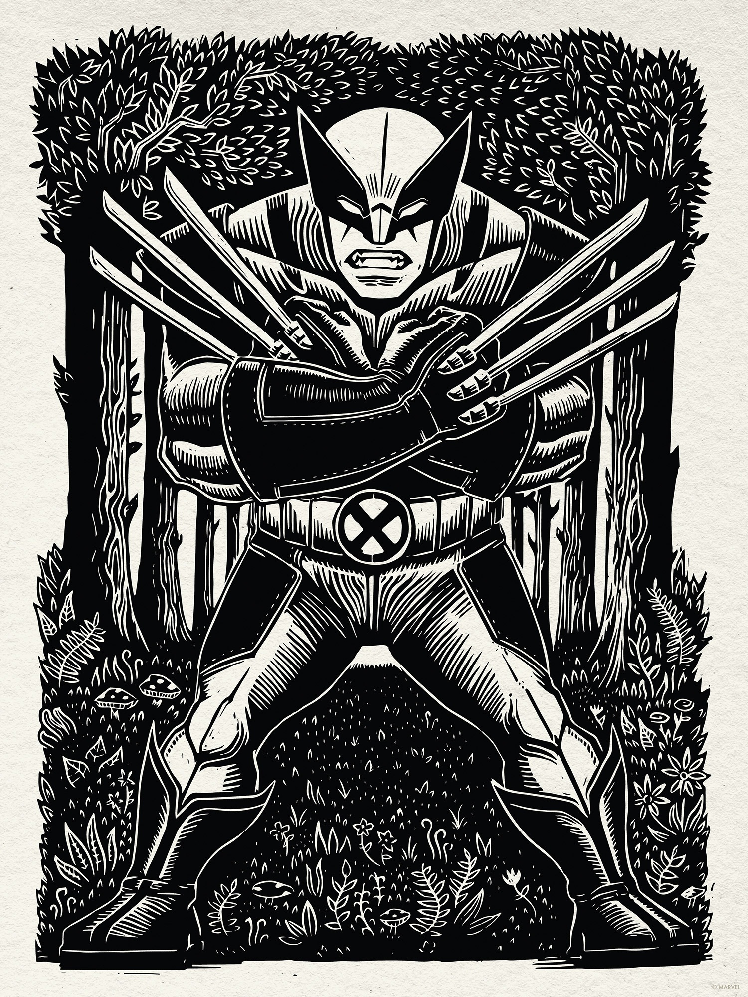 Komar Wandbild »Marvel Wolverine Lino-Cut« Disney Set, 1 Stk. tlg. 30 x 40 cm (Breite x Höhe) - Kinderzimmer, Dekoration