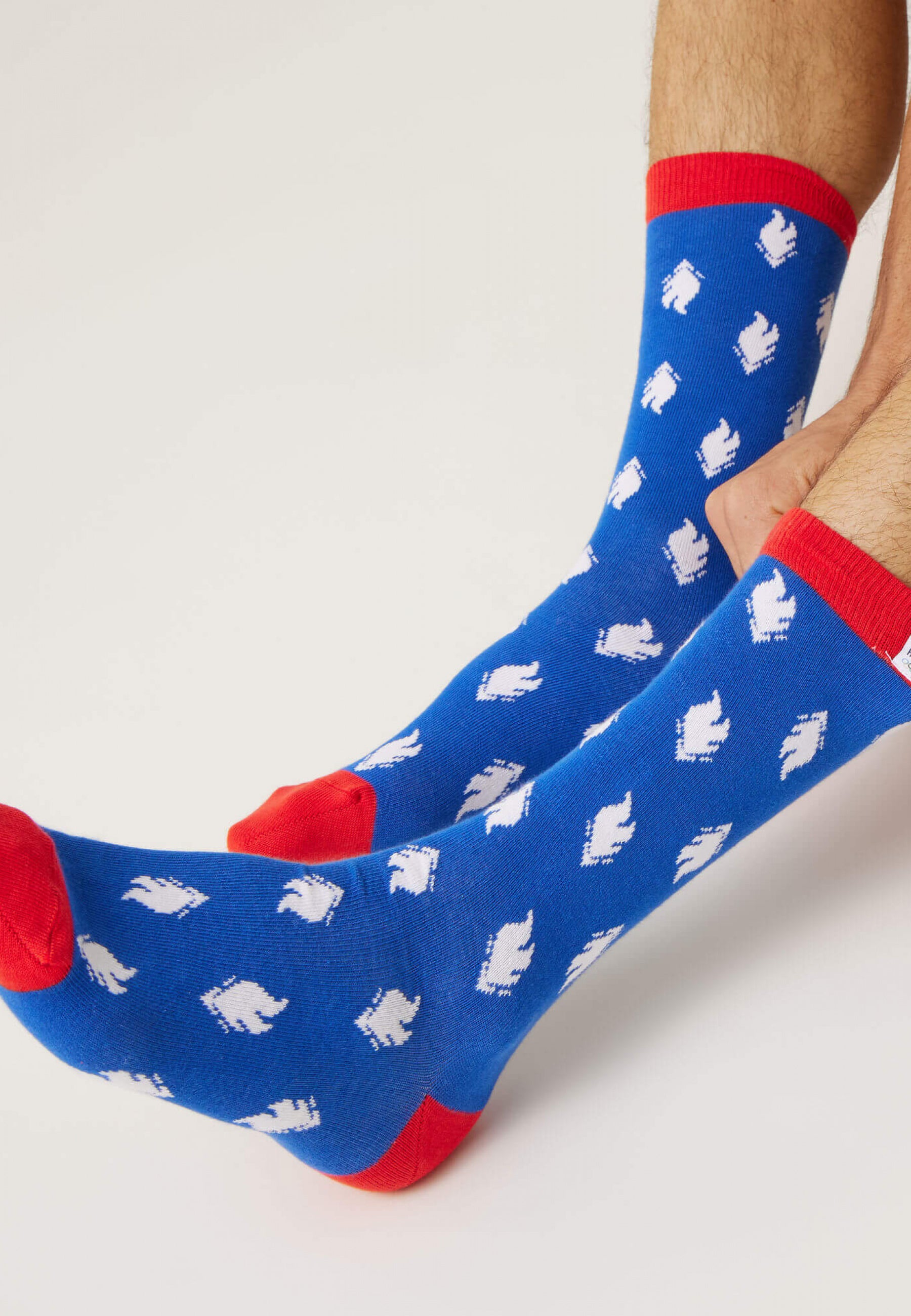 Trio de chaussettes mi-hautes en coton-Pack Trio Chaussettes Lucas Equipe de France Blanc Coq