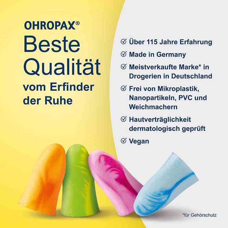 Ohropax color Schaumstoff In-Ohr Stöpsel, 2 St