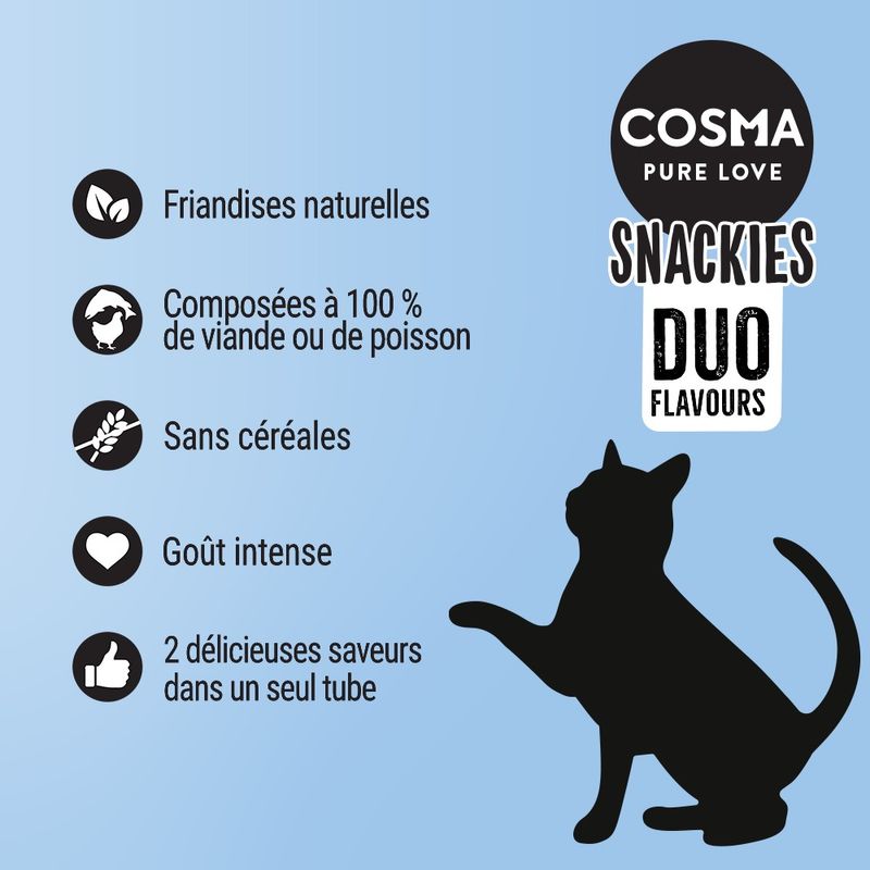 Friandises lyophilisées  Cosma Snackies DUO 2 en 1