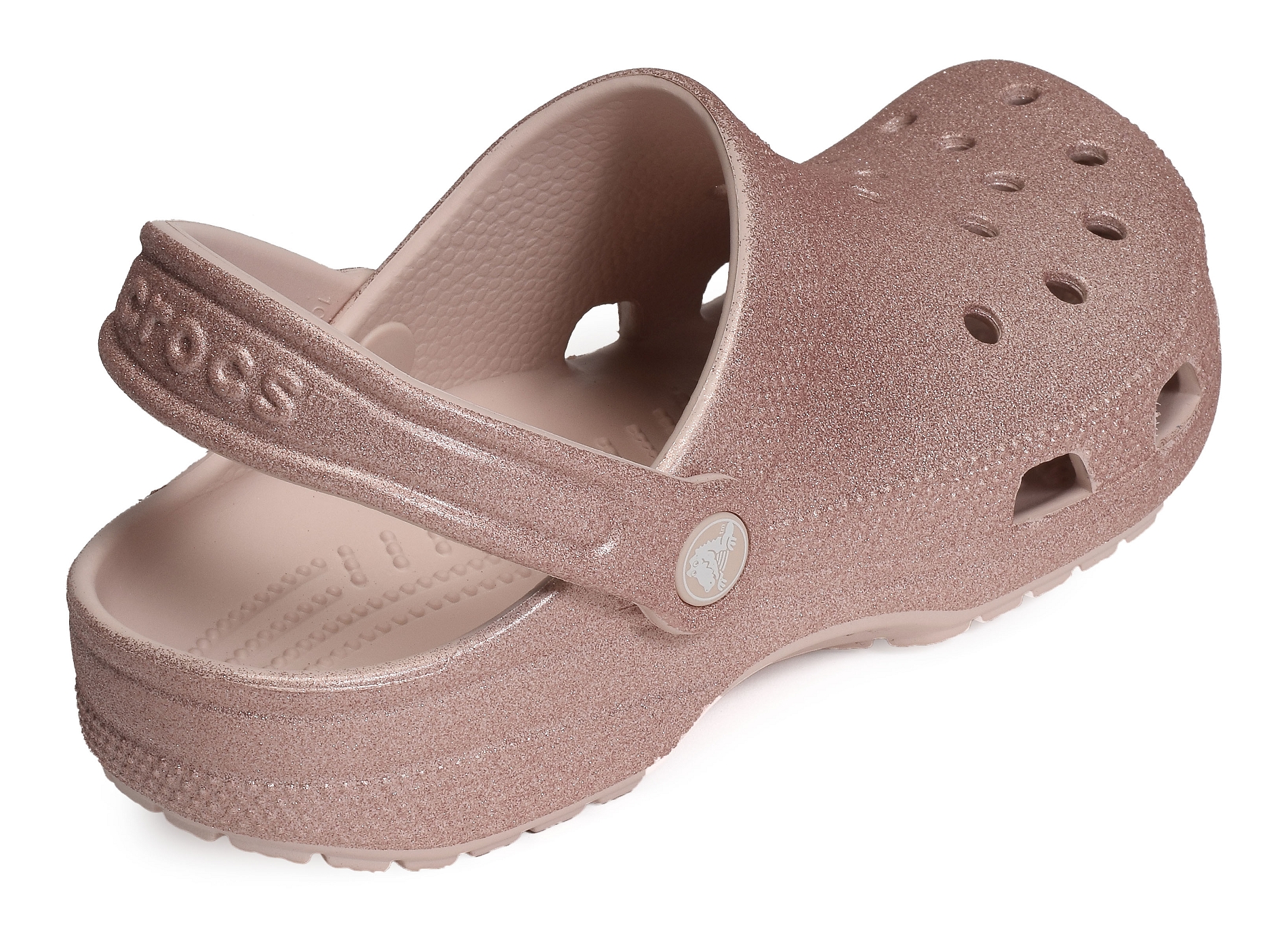 Classic glitter clog nude