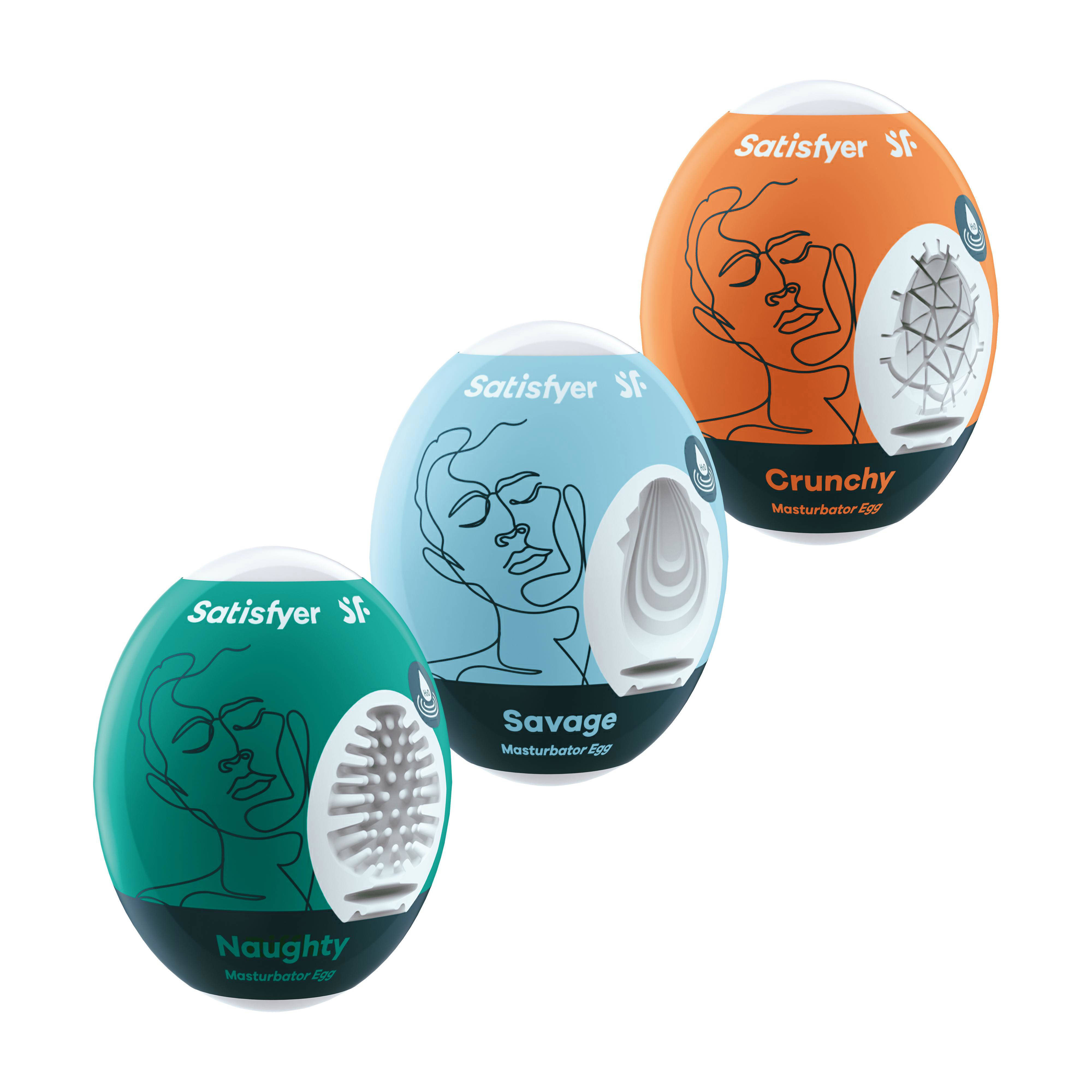 Satisfyer Masturbator Egg Set - 3 stuks (Naughty, Savage & Crunchy)