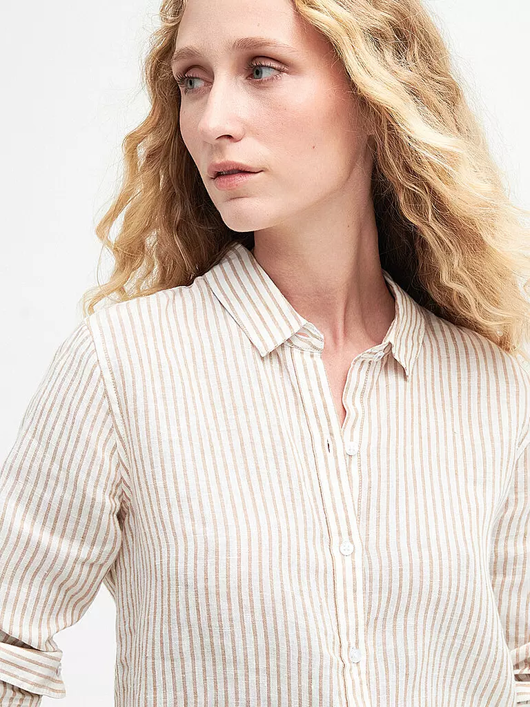 BARBOUR Leinenhemd MARINE beige