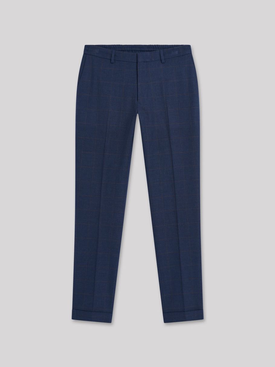 Pantalon coordonnable stretch à carreaux