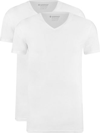 Garage 2-Pack Basic T-shirt Bio V-Neck Wit 0222 kopen