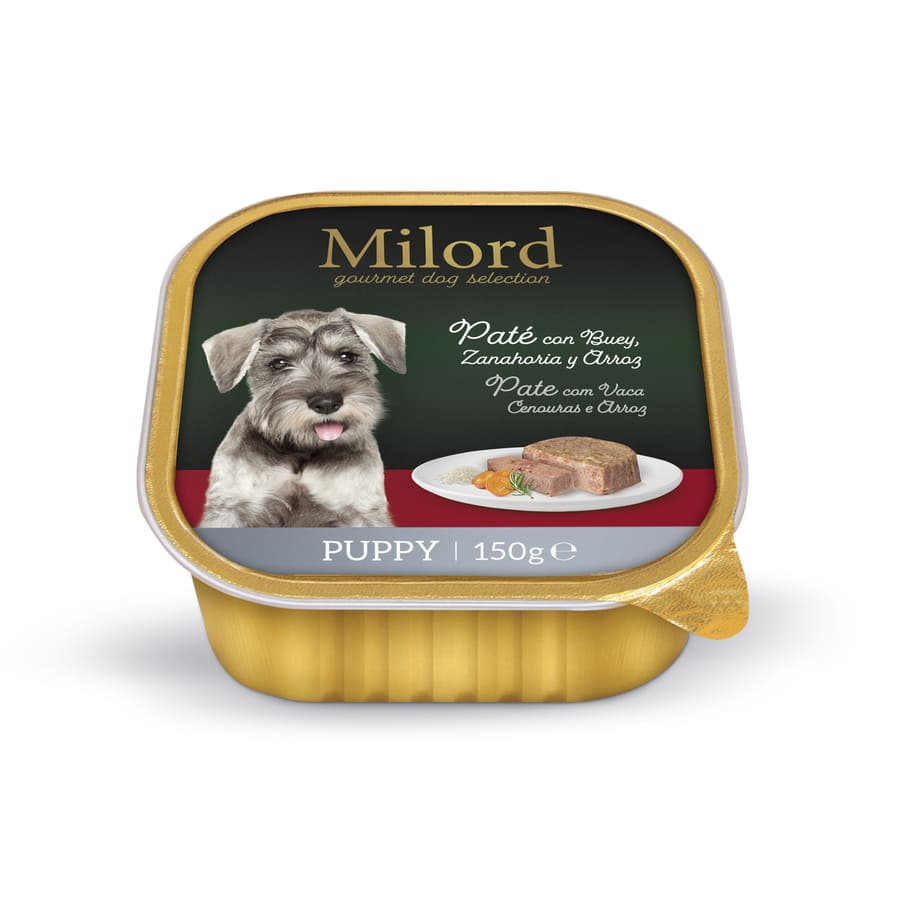 Milord Puppy Carne e Cenouras com Arroz em Patê