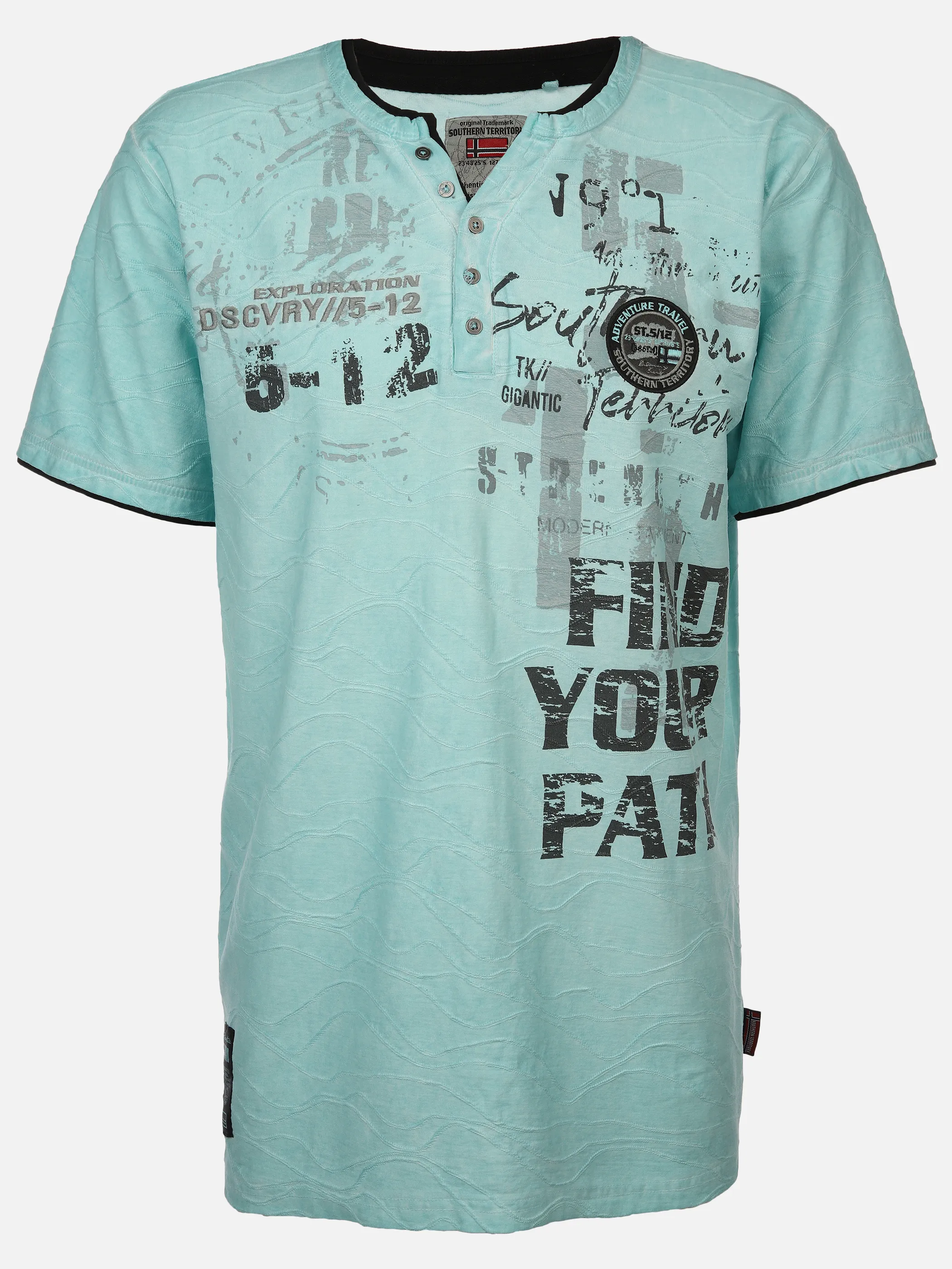 Herren Henleyshirt mit 2in1 Kragen