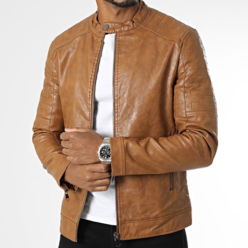 Veste Biker Marron