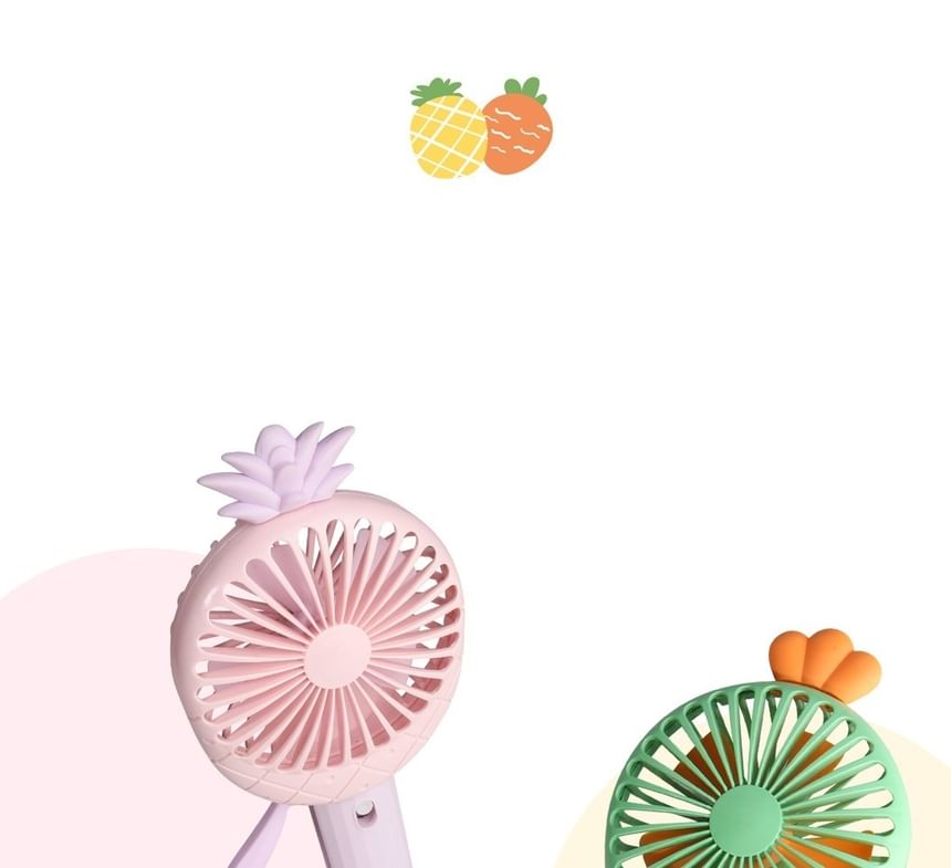 Miumi - Wortel/Ananas Plastic Handaangedreven Ventilator met Mistverstuiver