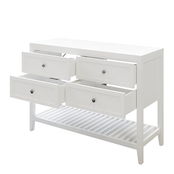 Meuble sous vasque à poser 4 tiroirs GoodHome Perma blanc 120 cm + plan de toilette
