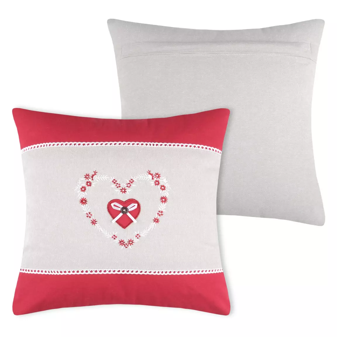 Coussin carré (40 cm) Pauline Rouge