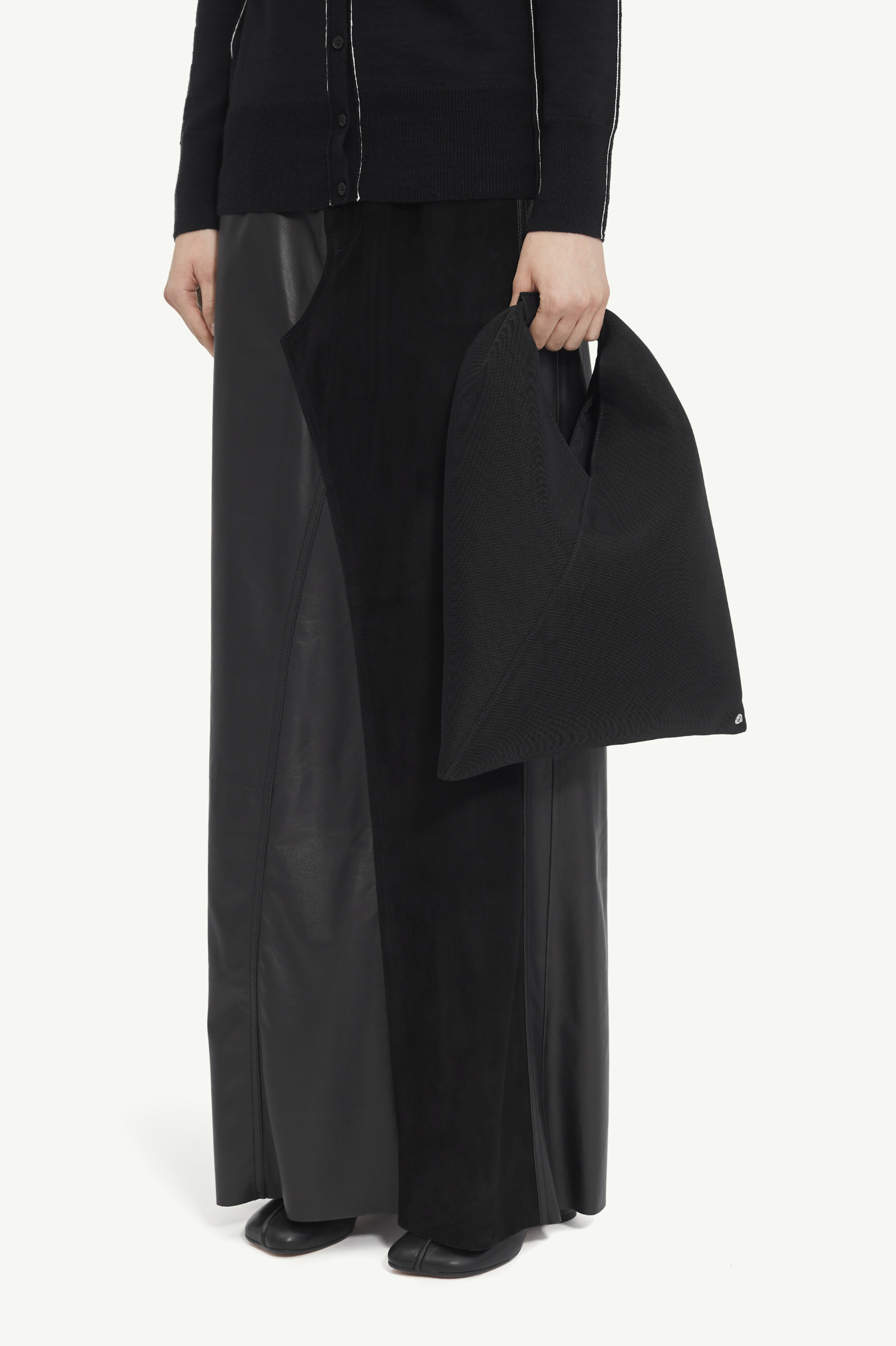 Sac Hobo Japanese classic small en cuir pour femme | MM6 Noir