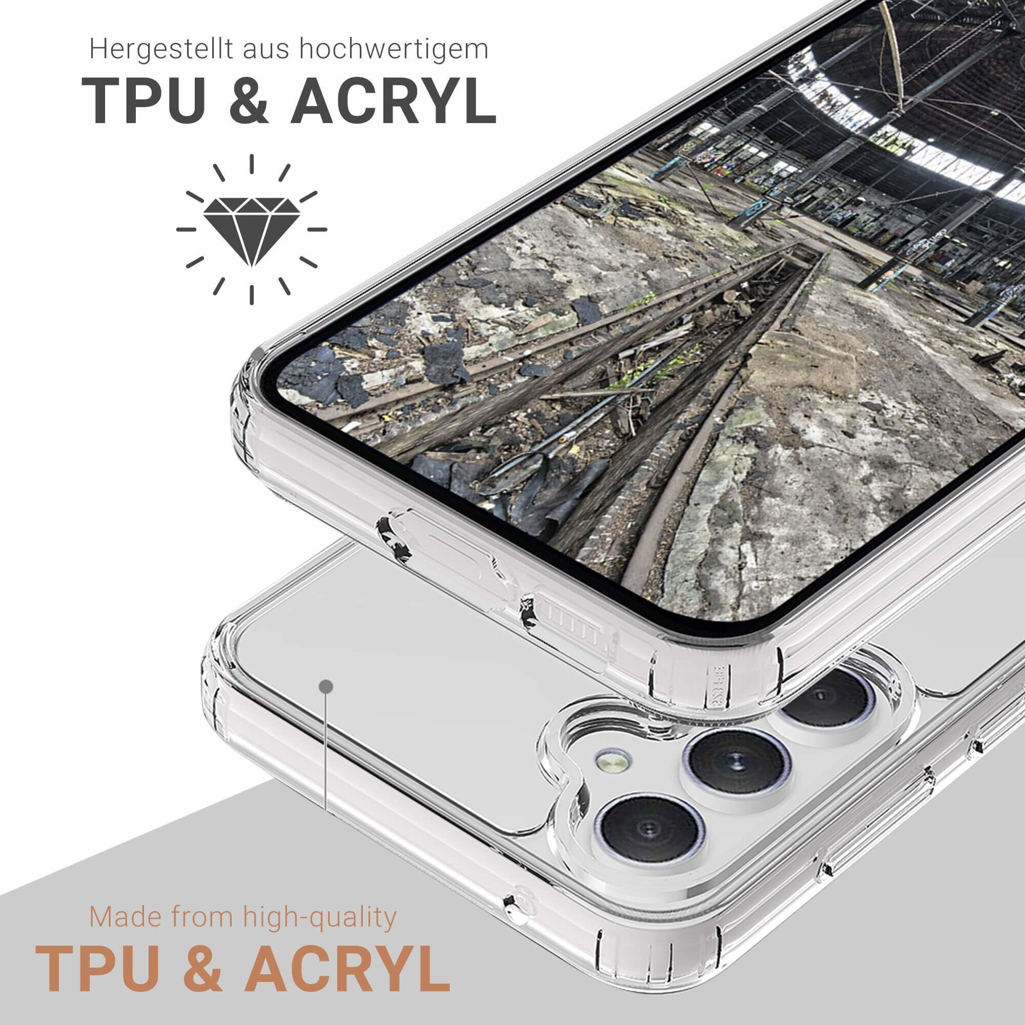 Samsung Galaxy S23 FE Hybrid Hülle TPU Bumper   Acryl Rückseite Pankow (11046) - Transparent