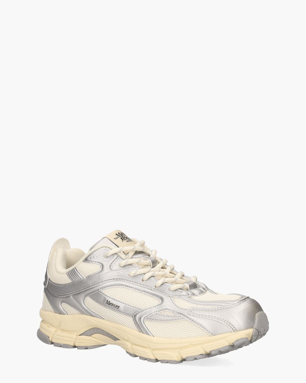 Mercer Amsterdam The Re-Run High Frequency Off-White/Zilver Damessneakers