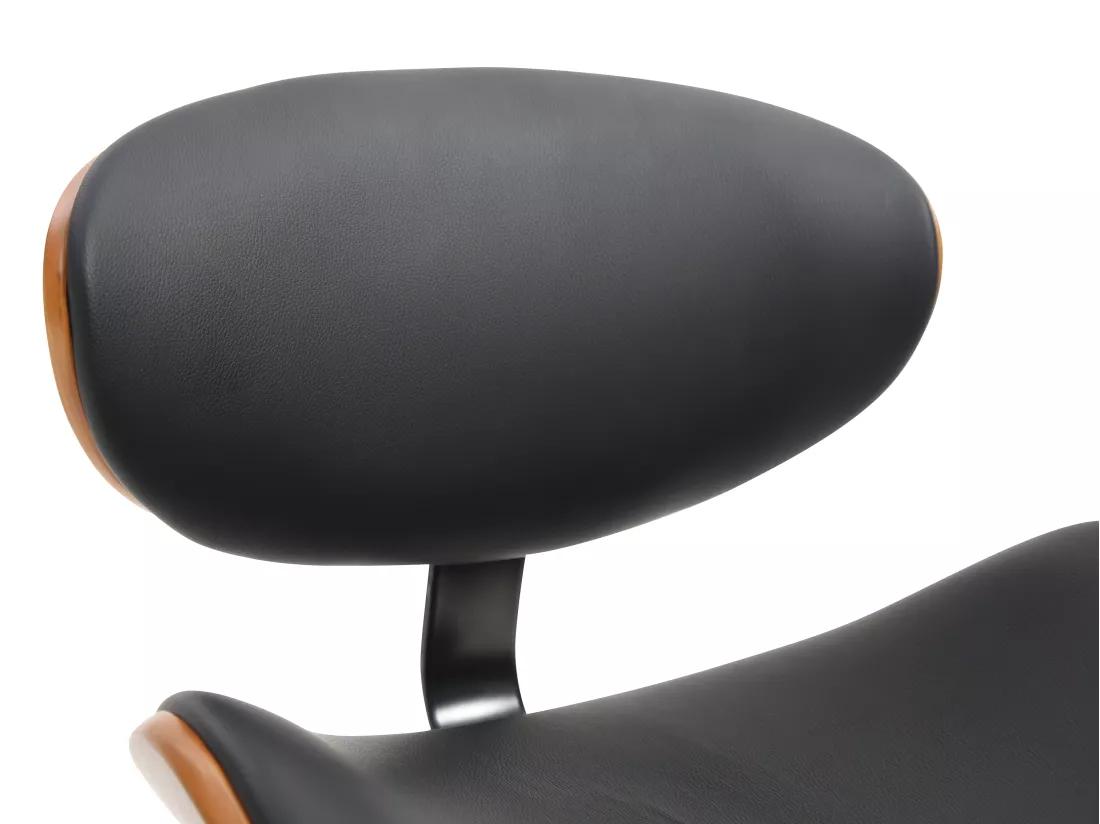 Chaise de bureau - Simili - Noir et naturel - Hauteur ajustable - MONTENEGRO