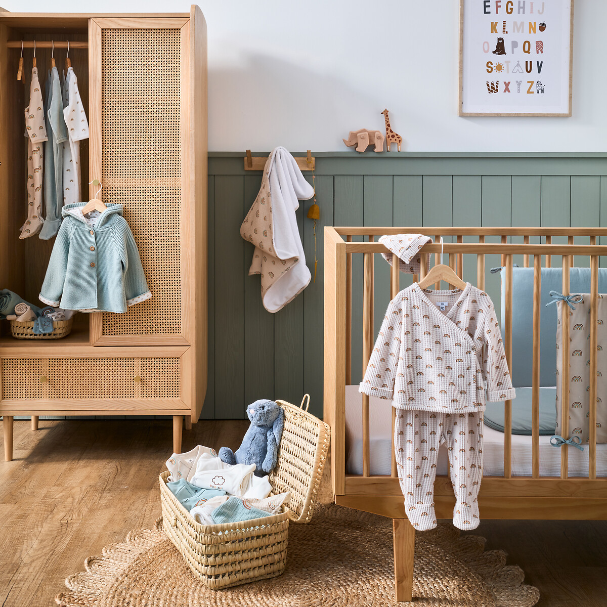 COLEÇÃO LA REDOUTE<br>Conjunto de 3 pijamas, 1 peça em veludo, arco-íris