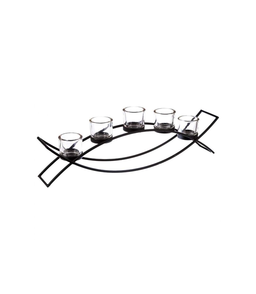 Photophore sur Pied Vague 54cm Noir