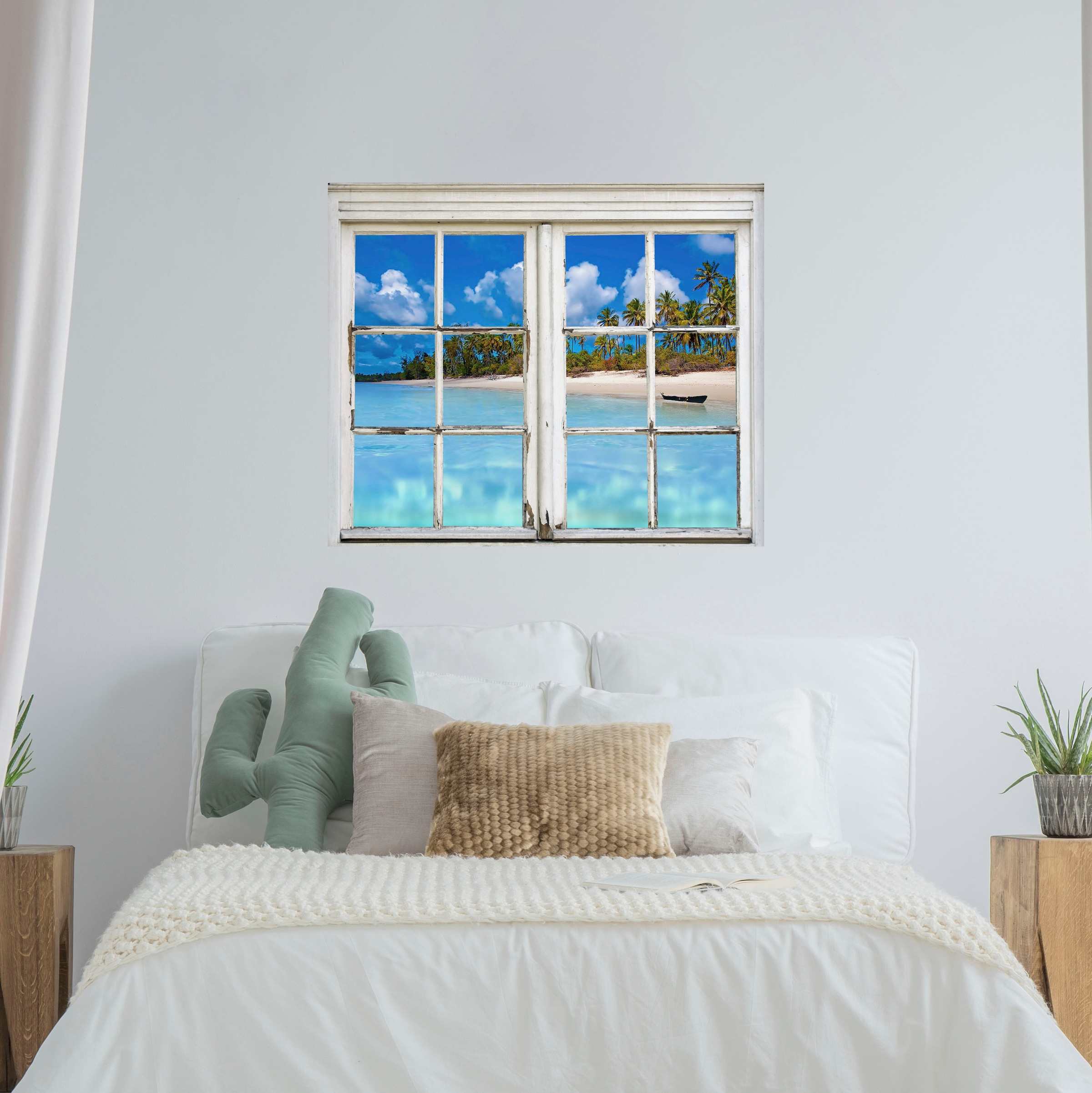 queence Wandsticker »Insel« Wandsticker, Wandbild, selbstklebend, 3D, Fenster