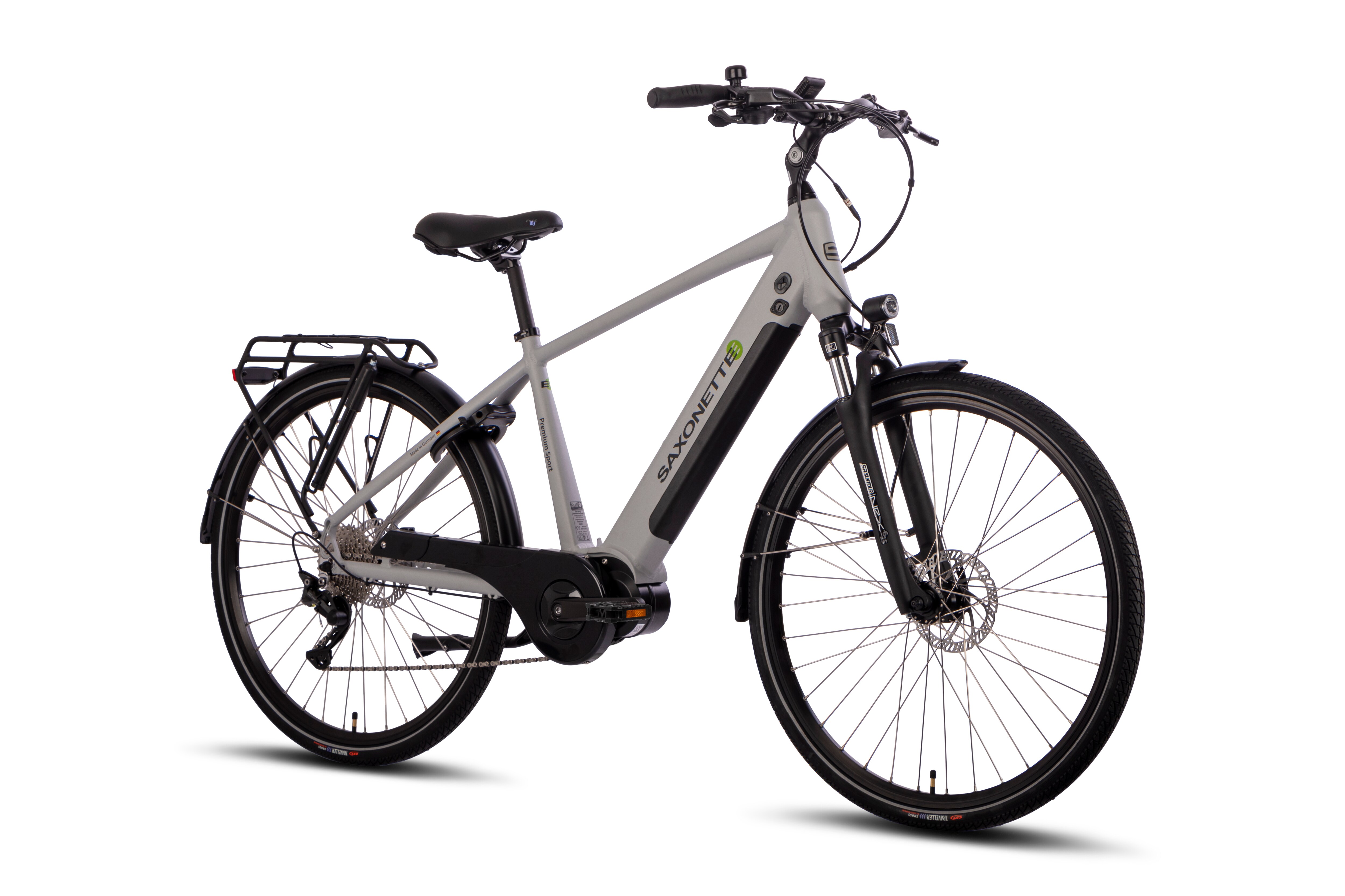 SAXONETTE Premium SportE-Trekkingbike 10 Gang Scheibenbremse Federgabel Mittel...