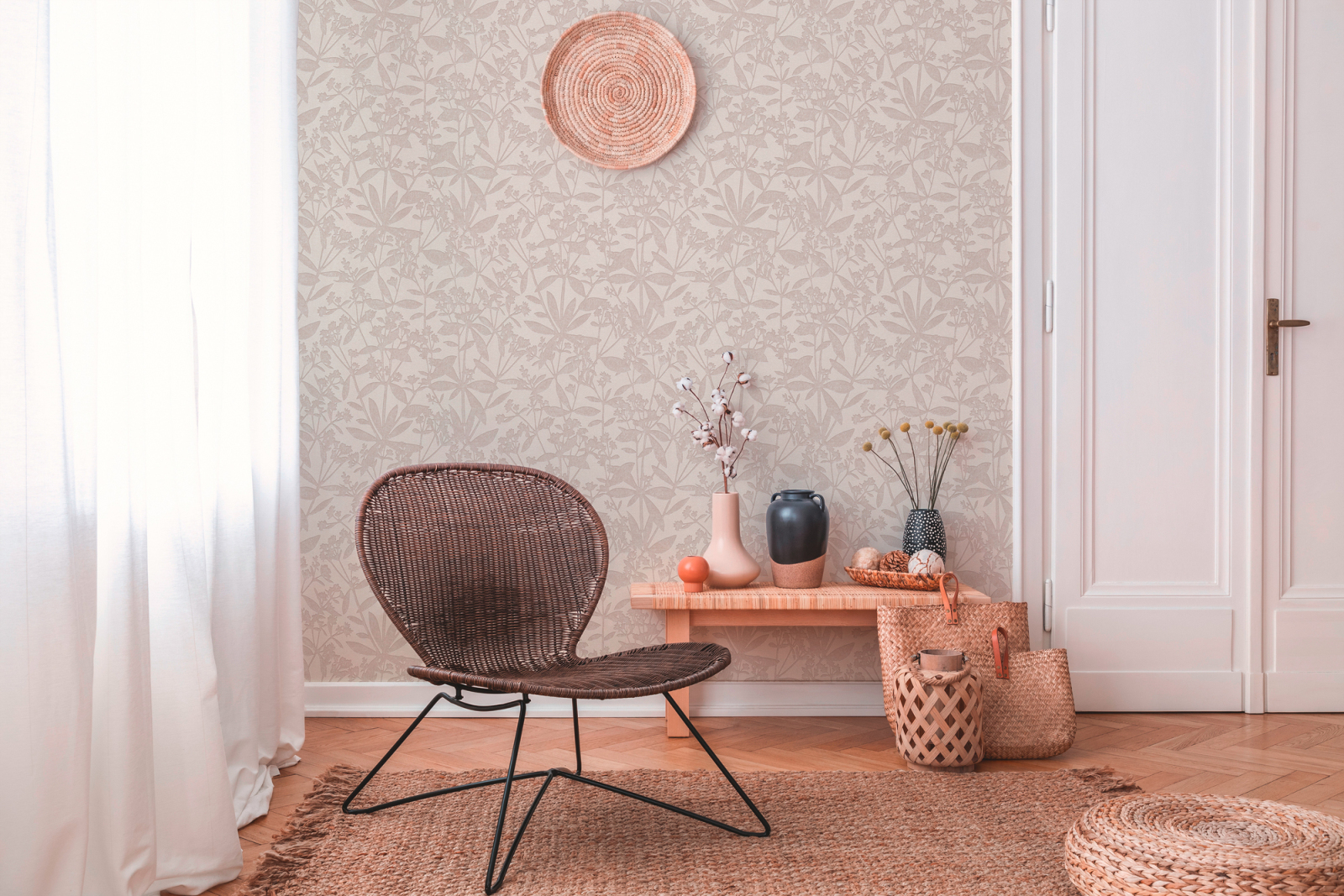 A.S. Creation Vliestapete - creme - floral - 10 Meter