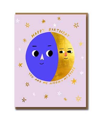 Moon and Stars Birthday Card