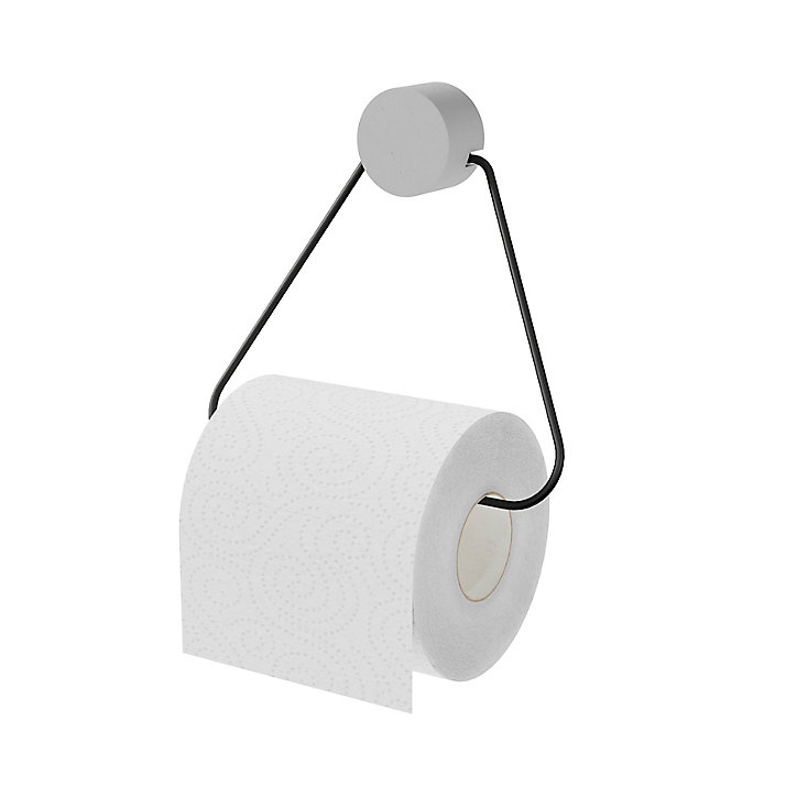 Dérouleur papier toilette Elland Noir & Gris nuage GoodHome