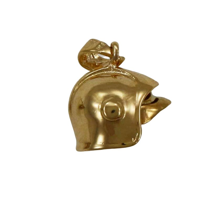 Pendentif casque de pompier - Plaqué or