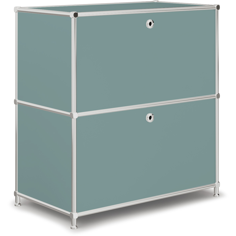 Sideboard VEROM, 2 Schubladen, mit Lochgriffen, mint