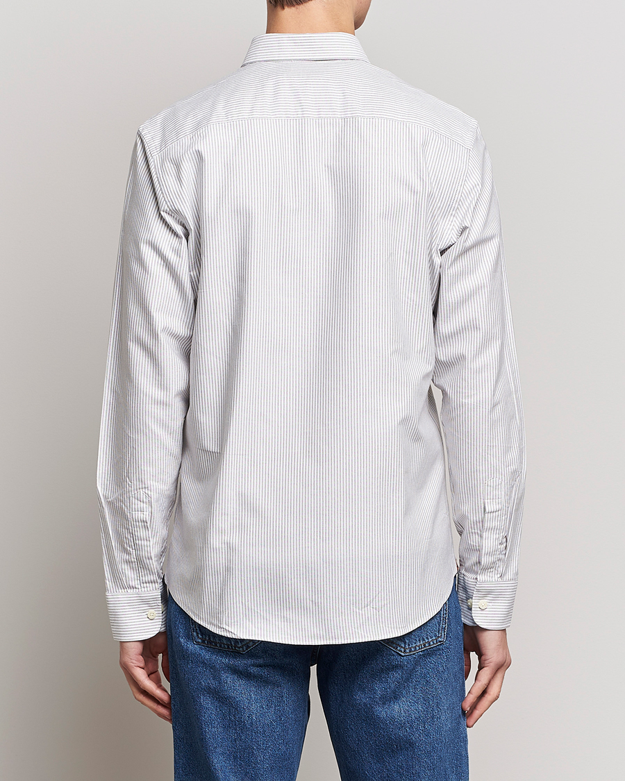 Morris Douglas Oxford Striped Shirt Brown