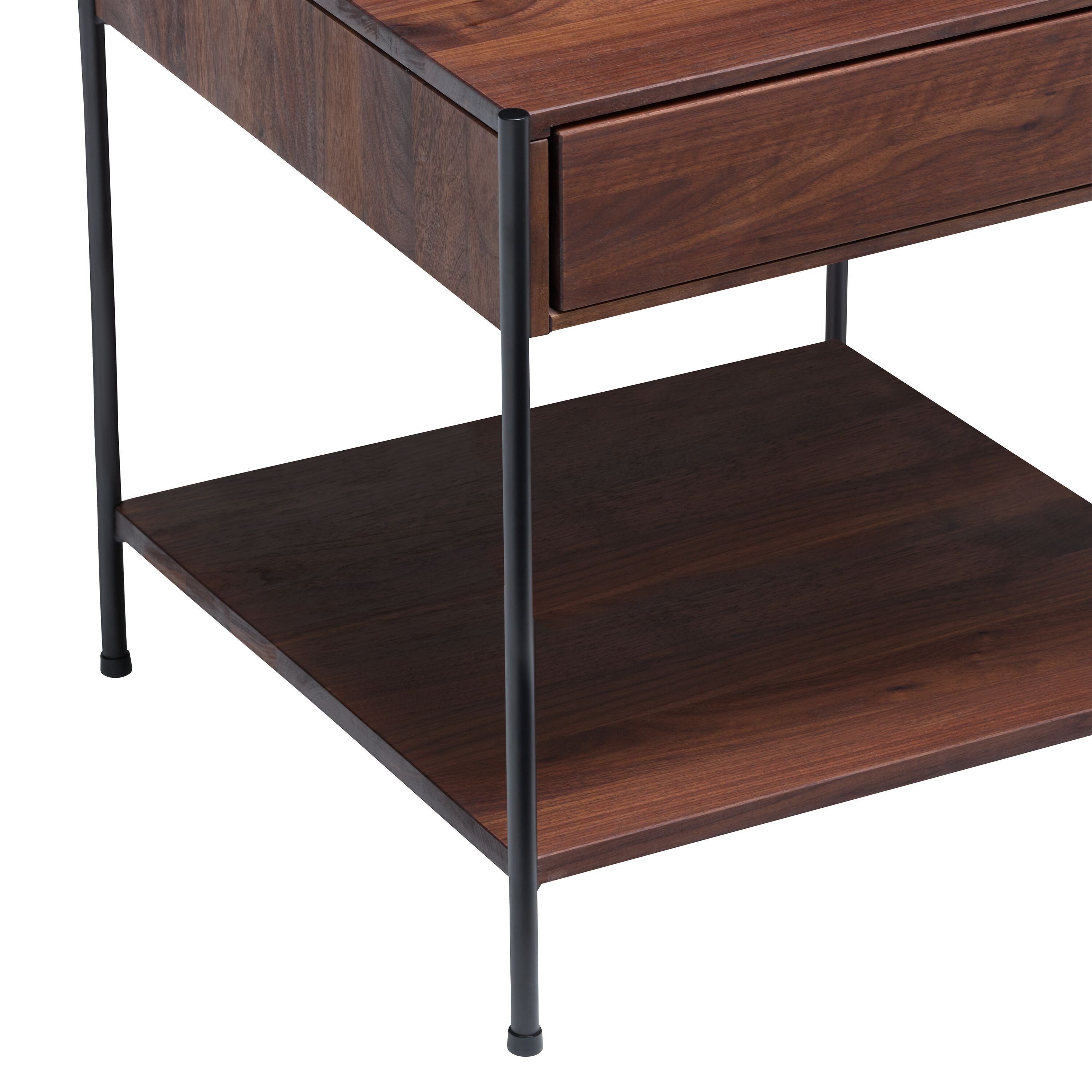 MALA Nachttisch - Nussbaum / B: 40.0 cm x T: 40.0 cm x H: 59.0 cm