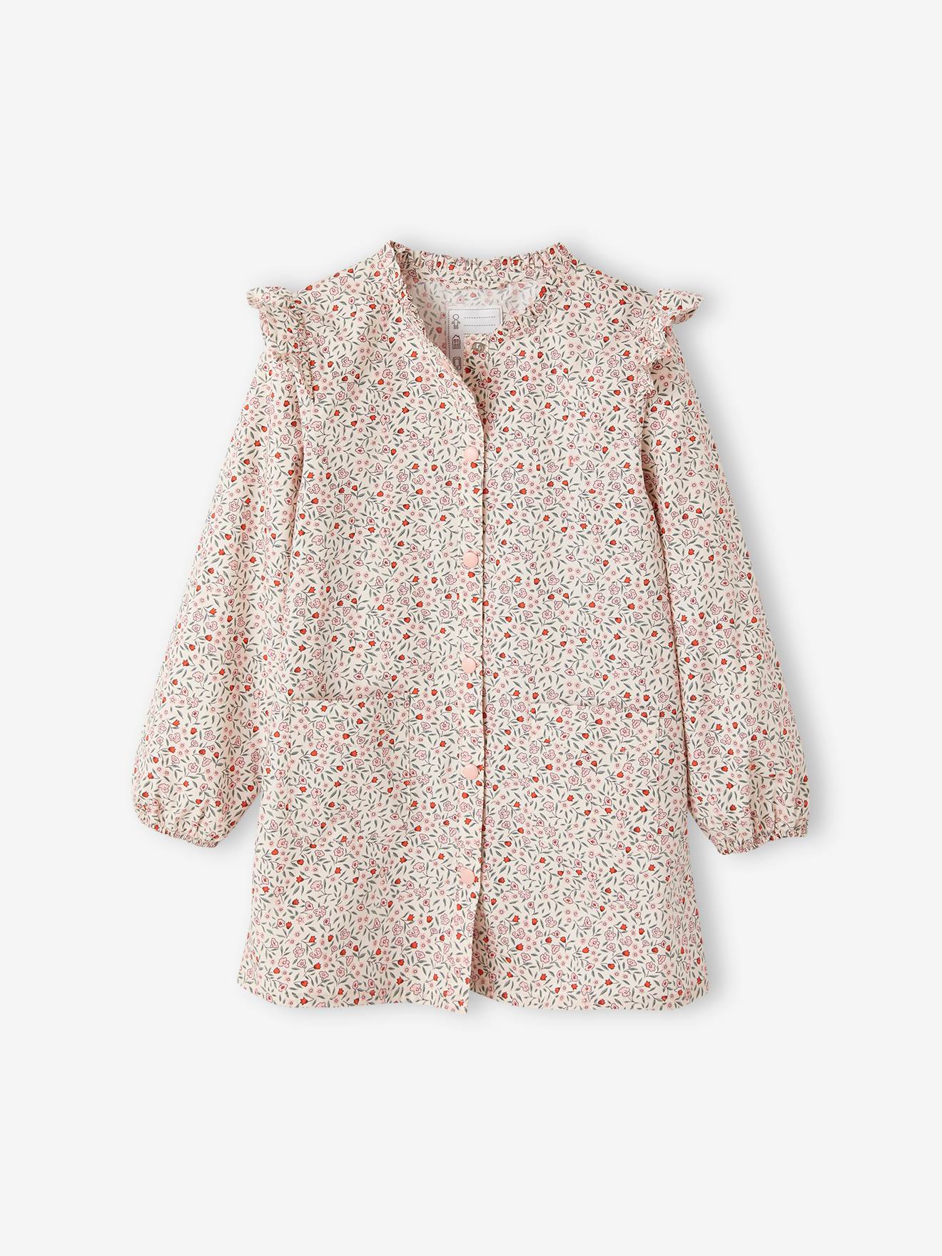 Vestido de bebê com flores, mangas e babados, personalizável, rosa para menina.