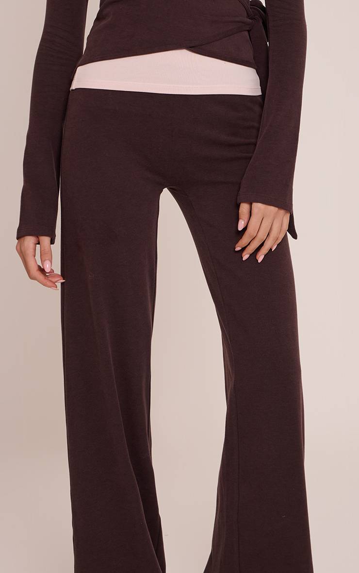 Espresso Pantalon De Détente Droit Taille Basse En Coton Doux