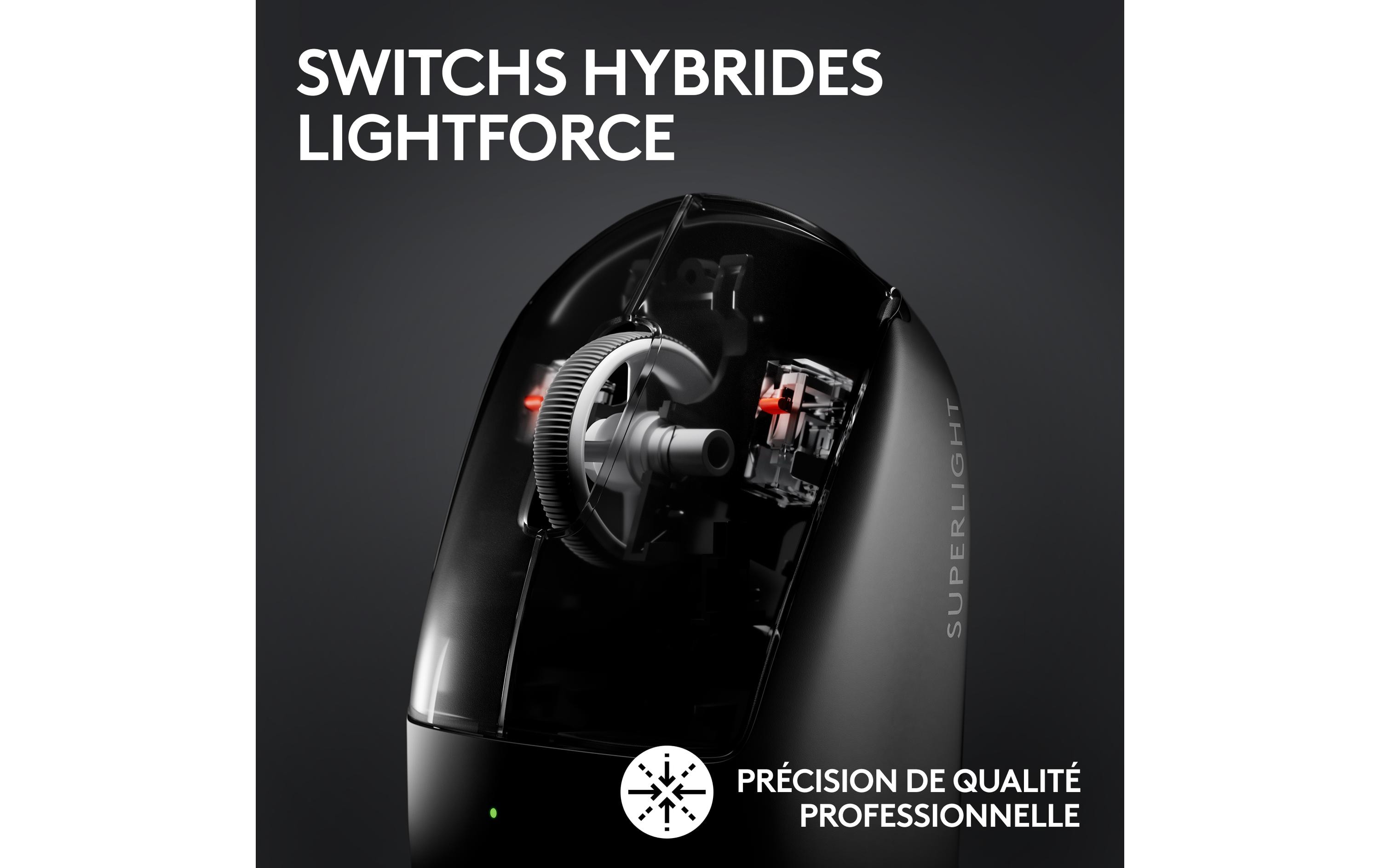 Gaming-Maus Pro X Superlight 2 Lightspeed Schwarz<br>Extrem leichte Gaming-Maus mit leistungsvoller Performance