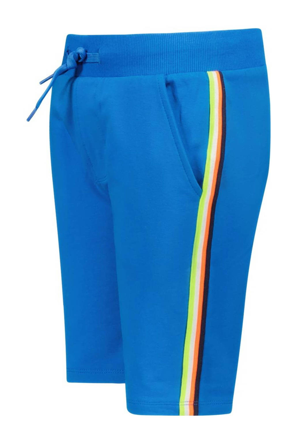 TYGO & vito slim fit sweatshort Bing met zijstreep hardblauw