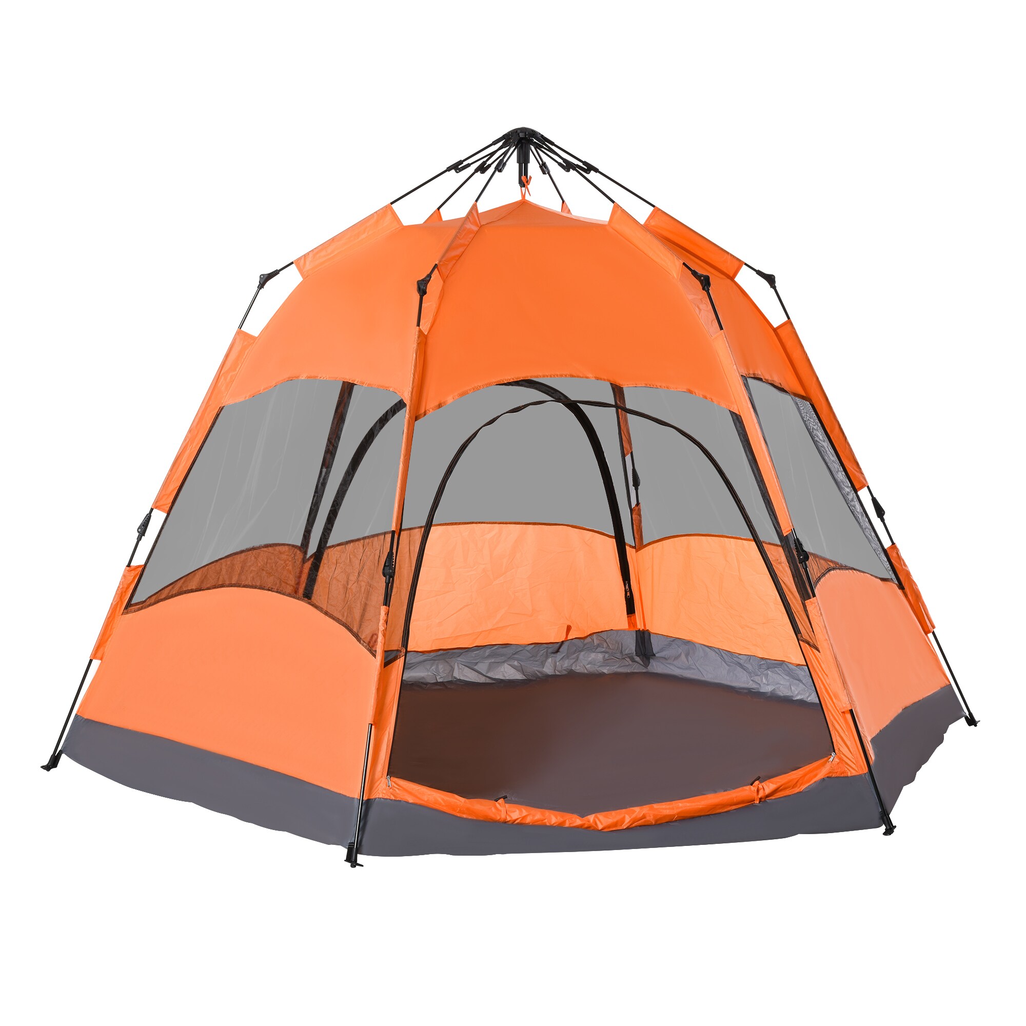 Outsunny Doppelwandzelt für 5–6 Personen orange, blau 280 x 280 x 170 cm (LxBxH)