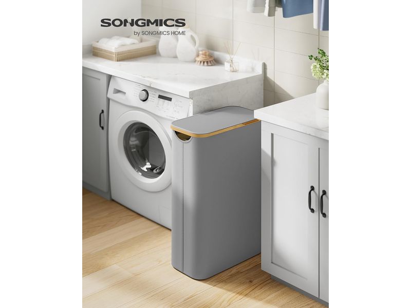 Songmics Wäschekorb  65 l, Grau Wäschesammler