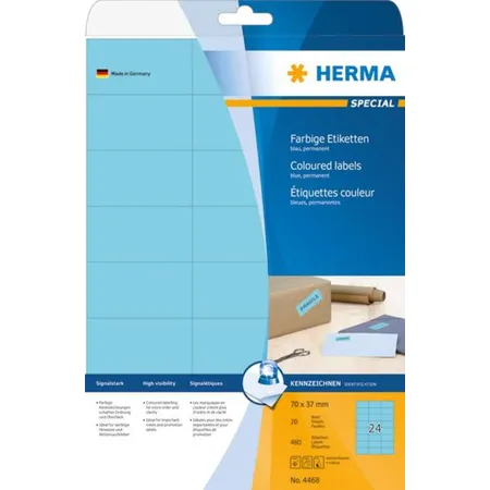 HERMA Etiketten, blau, 70 x 37mm, 480 Stück